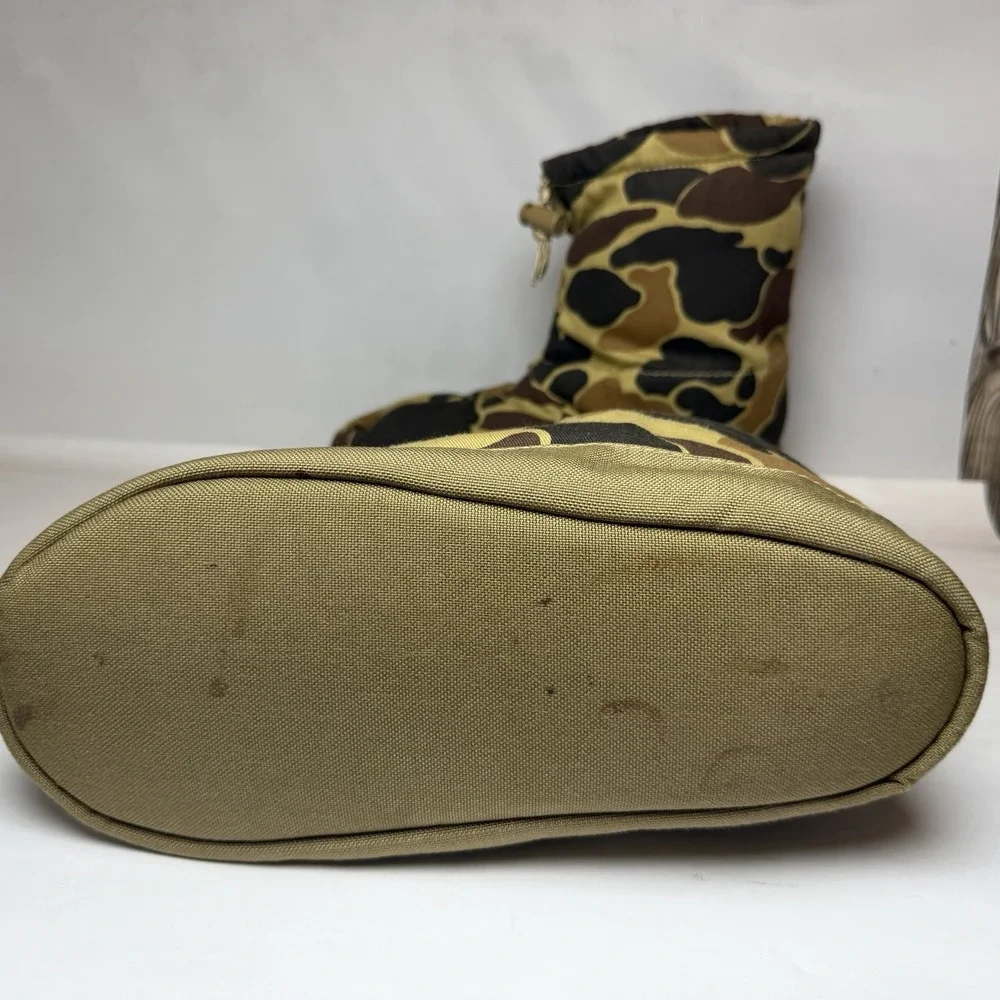 Vintage Fieldline Lightweight Warm Hunting Camping Booties Brown‎ Camo Sz M